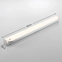 Lindby LED-badeværelseslampe Klea, 90 cm, krom, metal, IP44
