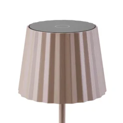 Lindby LED-batteridrevet bordlampe Esali, beige, metal, IP65