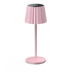 Lindby LED-batteridrevet bordlampe Esali, pink, metal, IP54