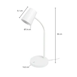 Lindby LED-bordlampe Ailina, højde 36 cm, hvid, dæmpbar