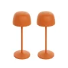 Lindby LED-bordlampe Areitty, orange, sæt med 2, aluminium
