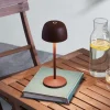 Lindby LED-bordlampe Arietty, brun, dæmpbar, IP65