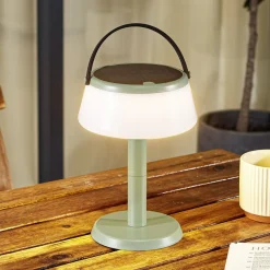 Lindby LED-bordlampe Mikkel, grøn, dæmpbar