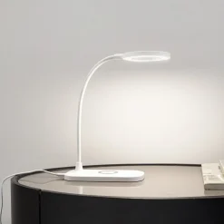 Lindby LED-bordlampe Siona, hvid, CCT, dæmpbar, ladestation