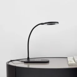 Lindby LED-bordlampe Siona sort CCT dæmpbar ladestation