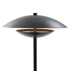 Lindby LED-bordlampe Tiama, metal, sort/guld, Ø 30 cm