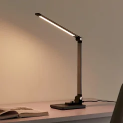 Lindby LED-bordlampe Valtaris, grå, aluminium, CCT, dæmpbar