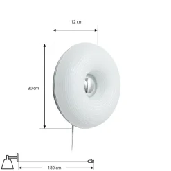 Lindby LED-bord-/væglampe Fjora, hvid/krom, Ø 30 cm, dæmpbar
