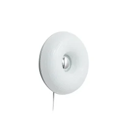 Lindby LED-bord-/væglampe Fjora, hvid/krom, Ø 30 cm, dæmpbar