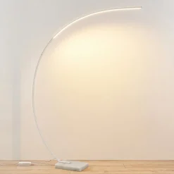 Lindby LED-buelampe Kendra, hvid, aluminium, højde 180 cm