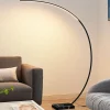 Lindby LED-buelampe Kendra, sort, aluminium, højde 180 cm