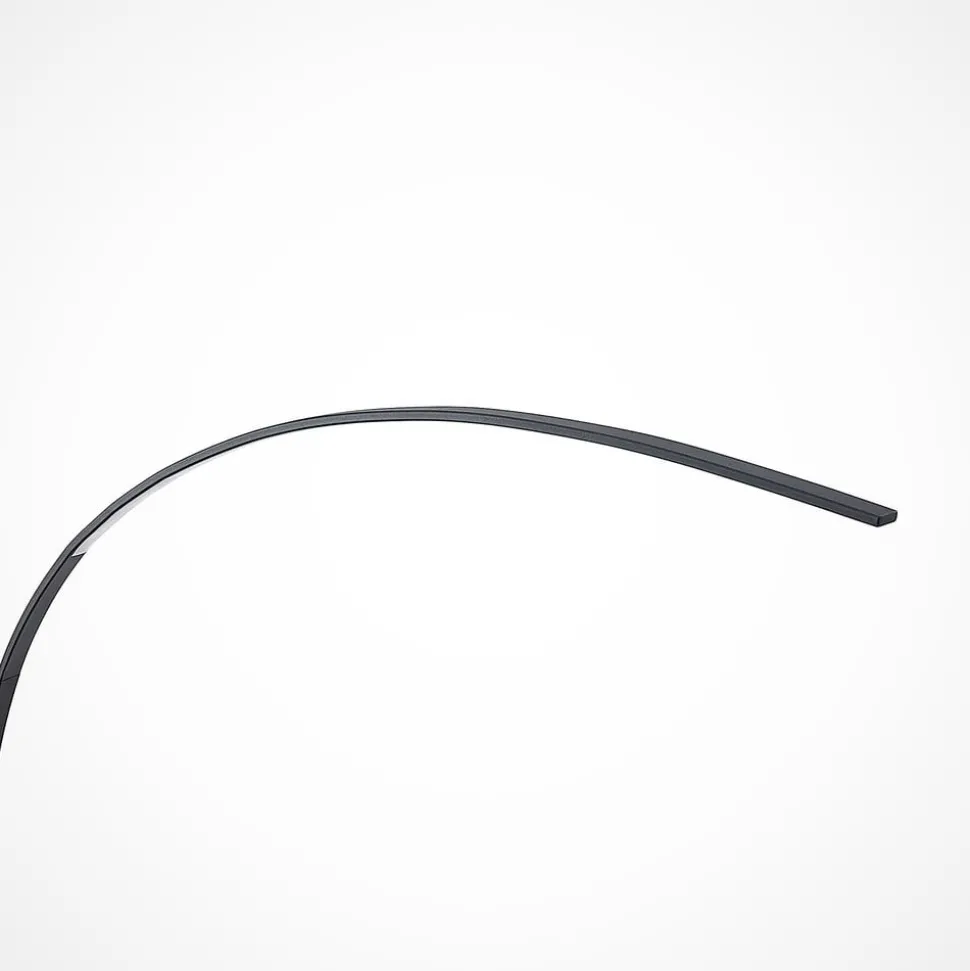 Lindby LED-buelampe Kendra, sort, aluminium, højde 180 cm