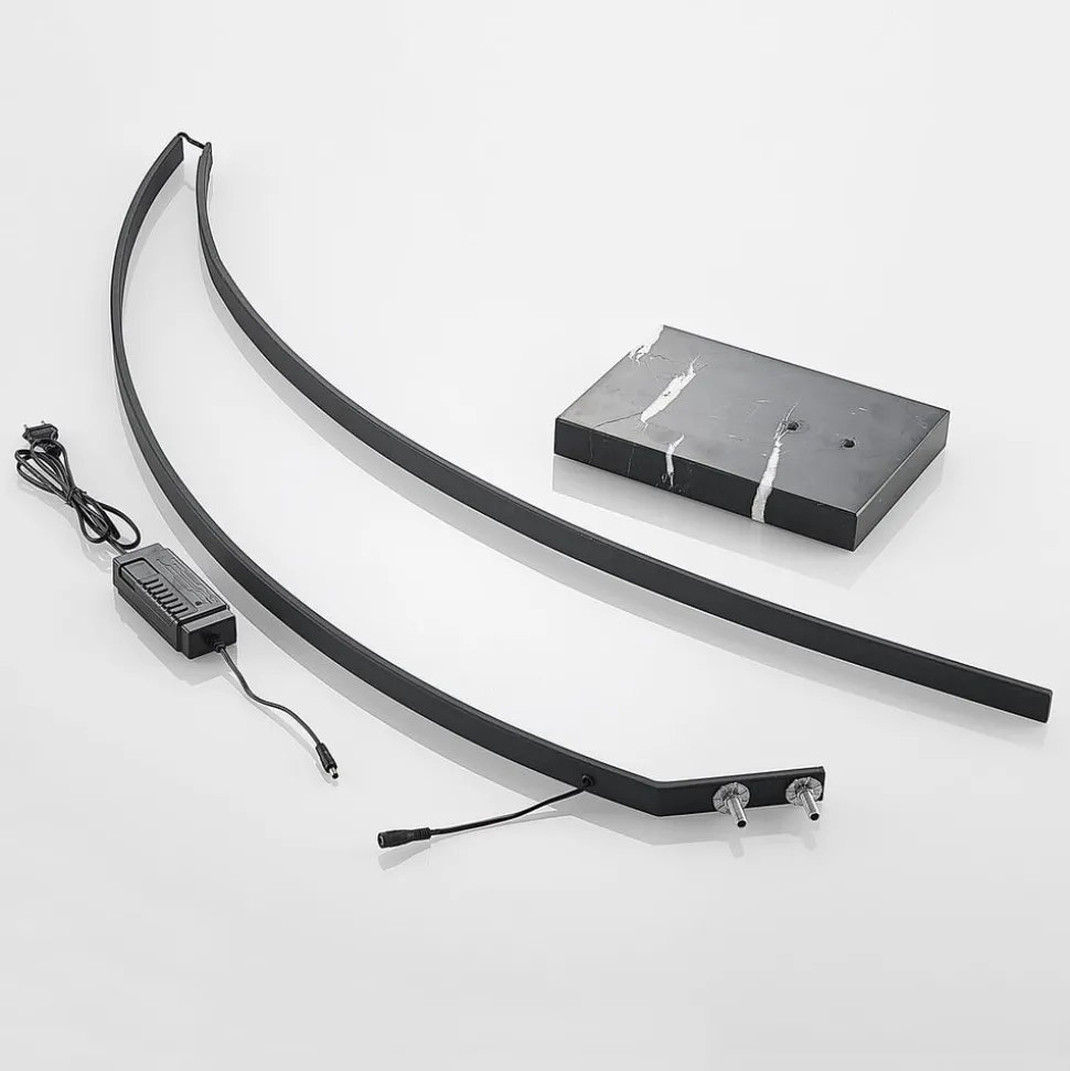Lindby LED-buelampe Kendra, sort, aluminium, højde 180 cm