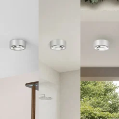 Lindby LED-downlight Siaka, grå, metal, Ø 5 cm, IP65
