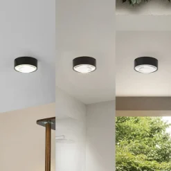 Lindby LED-downlight Siaka, sort, metal, Ø 5 cm, IP65