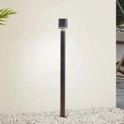 Lindby LED-gadelampe Amila, sort, aluminium, IP54