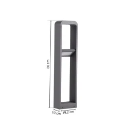 Lindby LED-gadelampe Darko, 80 cm, grå, metal, IP54