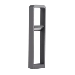 Lindby LED-gadelampe Darko, 100 cm, grå, metal, IP54