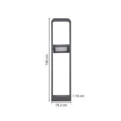 Lindby LED-gadelampe Darko, 100 cm, grå, metal, IP54