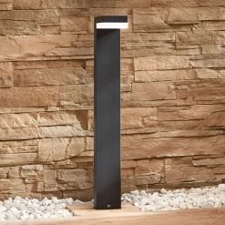 Lindby LED-gadelampe Dionys, højde 70 cm, antracit, metal