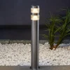 Lindby LED-gadelampe Lanea, 60 cm, grå, stål, IP44
