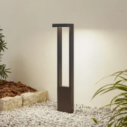 Lindby LED-gadelampe Lonete, højde 65 cm, antracit, IP65