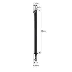Lindby LED-gadelampe Luzian, højde 80 cm, sort, jordspyd