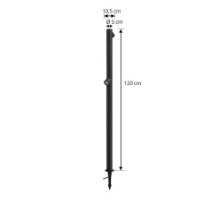 Lindby LED-gadelampe Luzian, højde 120 cm, sort, jordspyd