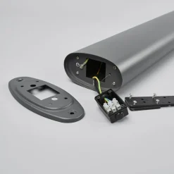 Lindby LED-gadelampe Marius, 80 cm, antracit, sensor