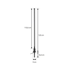 Lindby LED-gadelampe Neano, 120 cm, sort, metal, IP65