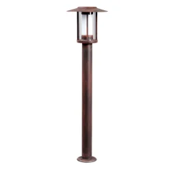 Lindby LED-gadelampe Pavlos, 76 cm, rustfarvet, stål