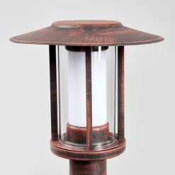 Lindby LED-gadelampe Pavlos, 76 cm, rustfarvet, stål