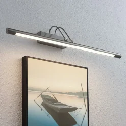 Lindby LED-gallerilampe Mailine, 69 cm, nikkel, afbryder