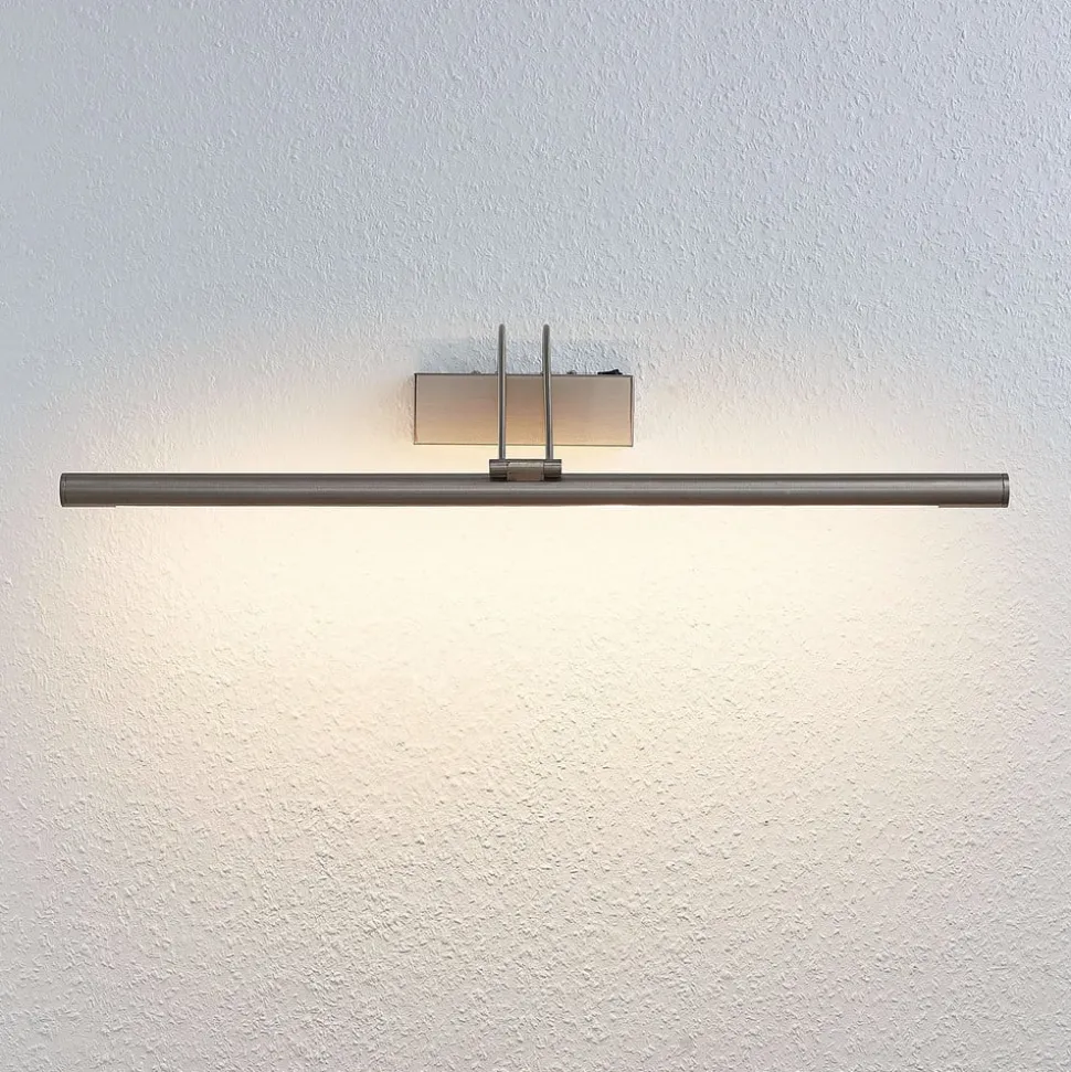 Lindby LED-gallerilampe Mailine, 69 cm, nikkel, afbryder
