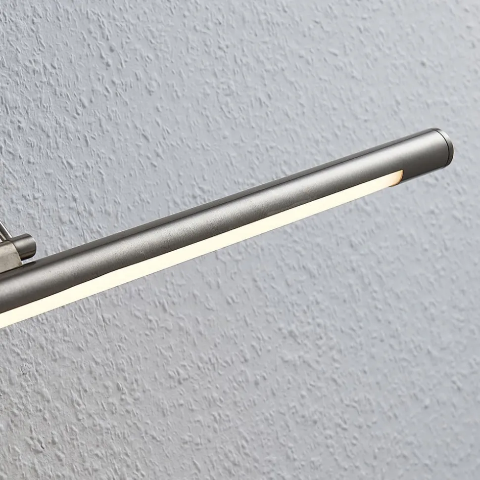 Lindby LED-gallerilampe Mailine, 69 cm, nikkel, afbryder