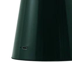 Lindby LED genopladelig bordlampe Nevijo, grøn, Ø20 cm, USB, dæmper