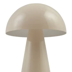 Lindby LED genopladelig bordlampe Nevijo, beige, Ø20cm, USB, dæmper
