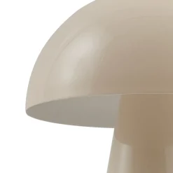 Lindby LED genopladelig bordlampe Nevijo, beige, Ø20cm, USB, dæmper