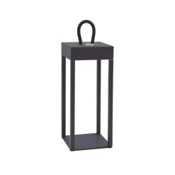 Lindby LED genopladelig bordlampe Iruna, sort, metal, 27 cm, dæmpbar.