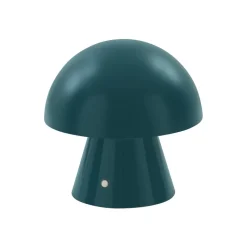 Lindby LED genopladelig bordlampe Nevijo, petrol, Ø18cm, USB, dæmper
