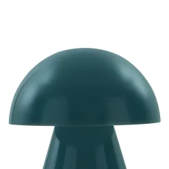 Lindby LED genopladelig bordlampe Nevijo, petrol, Ø18cm, USB, dæmper