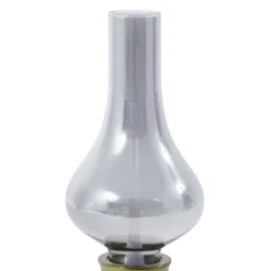 Lindby LED genopladelig bordlampe Maxentius, grøn, glas, dæmper