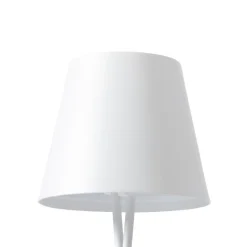Lindby LED genopladelig bordlampe Janea CROSS, hvid, metal
