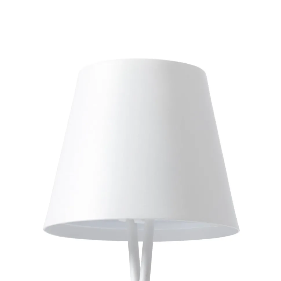 Lindby LED genopladelig bordlampe Janea CROSS, hvid, metal