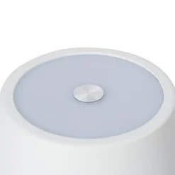 Lindby LED genopladelig bordlampe Janea CROSS, hvid, metal