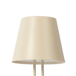 Lindby LED genopladelig bordlampe Janea TWIN, beige, metal