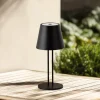 Lindby LED genopladelig bordlampe Janea TWIN, sort, metal