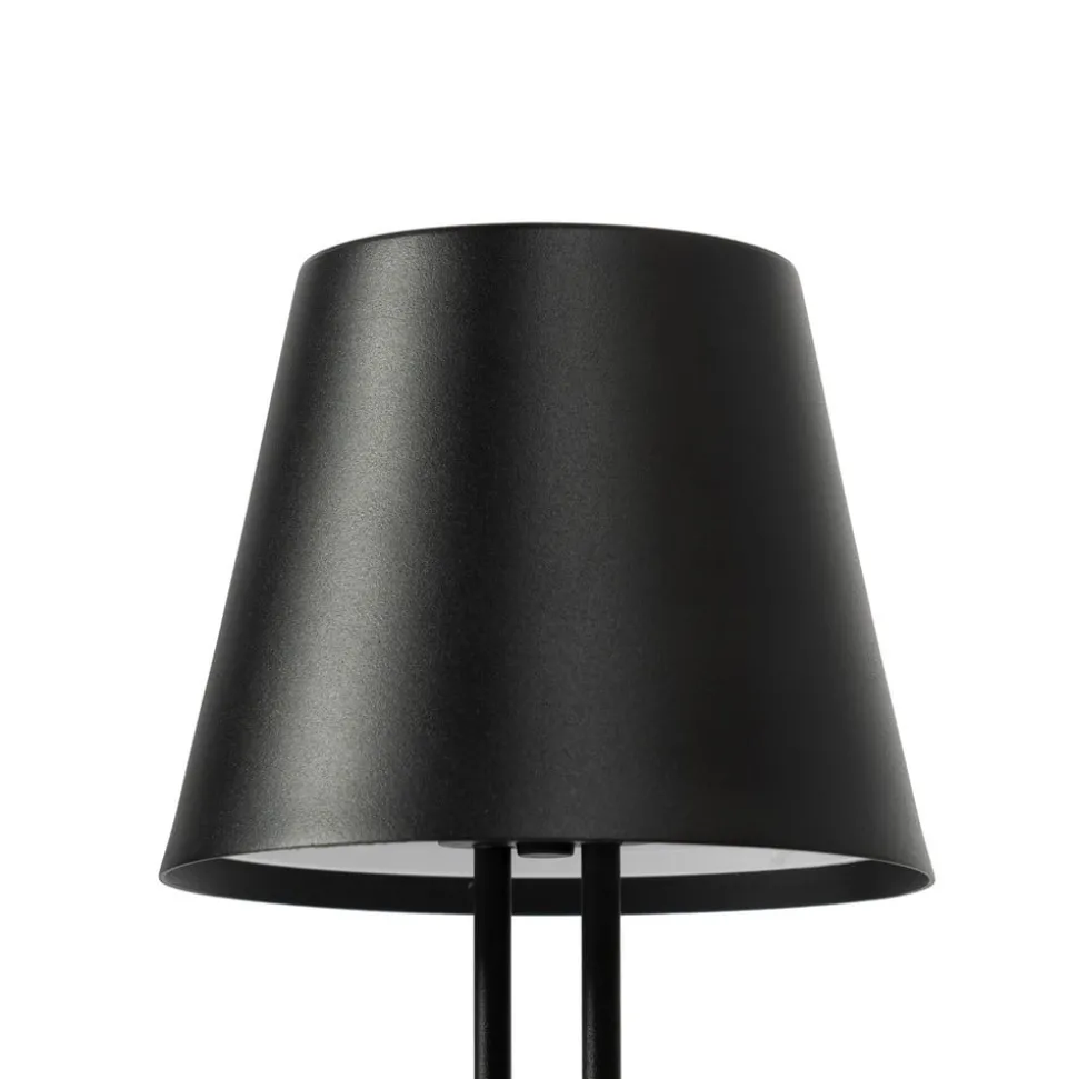Lindby LED genopladelig bordlampe Janea TWIN, sort, metal