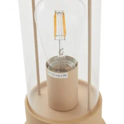 Lindby LED genopladelig bordlampe Yvette, abrikos-beige, IP44, touch