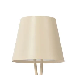 Lindby LED genopladelig bordlampe Janea, CROSS, beige, metal